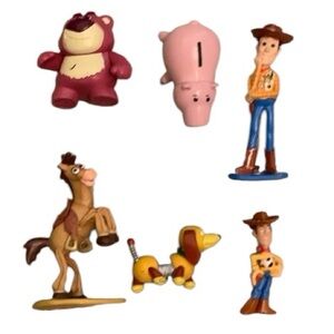 Disney Pixar Toy Story 6 Piece Figures Lot Woody Hammy Slinky Etc